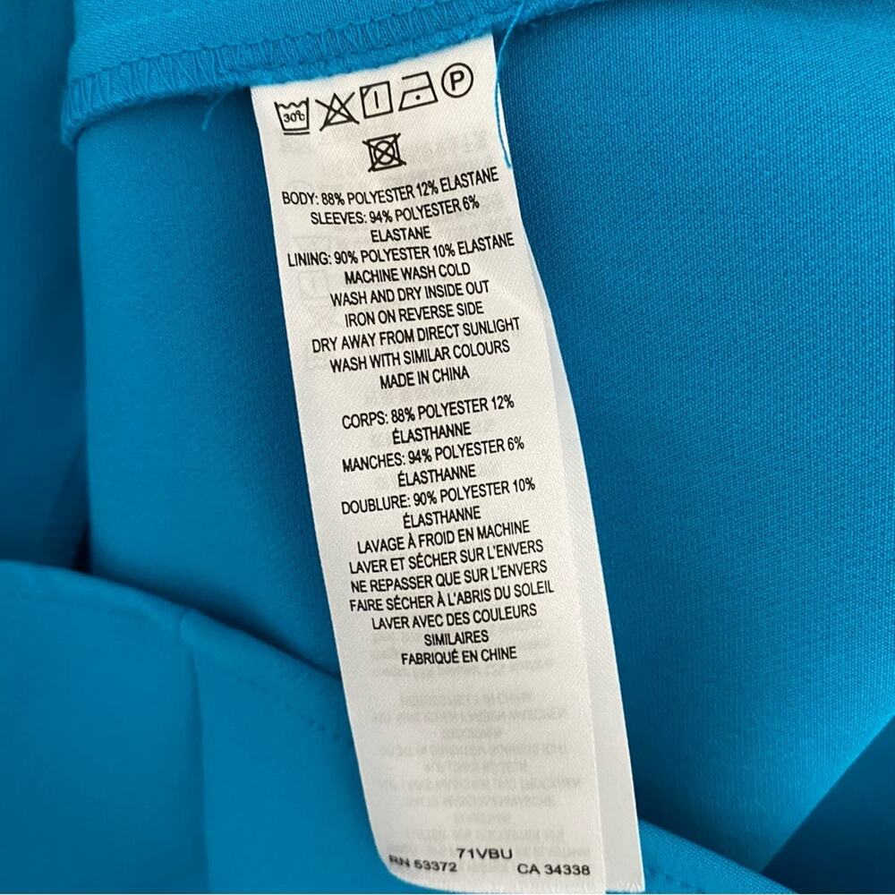 French Connection NWTs Garnet Velvet Lace Sleeve Turquoise Blue Mini Dress 4 - Picture 9 of 12